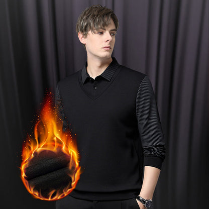 🔥Kaufen Sie 2 Gratis Versand🔥Gestreiftes Revers Fake Zweiteiliges Hemd