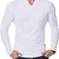 Men's Athletic Longline Ribbed Top 🔥 – V-Neck Long Sleeve, Moisture-Wicking for Gym Sessions/Casual