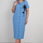 Lässiges Hemdkleid für Damen in großen Größen mit Blumendetails
