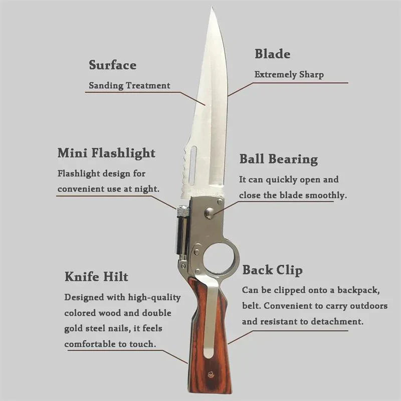 Multifunctional AK47 pocket knife for outdoor adventure and self-defense