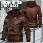 Herrenjacke aus PU-Leder mit Reißverschluss und Kapuze