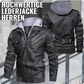 Herrenjacke aus PU-Leder mit Reißverschluss und Kapuze