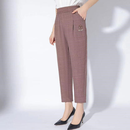 Einfarbige Freizeithose mit Taschen für Damen