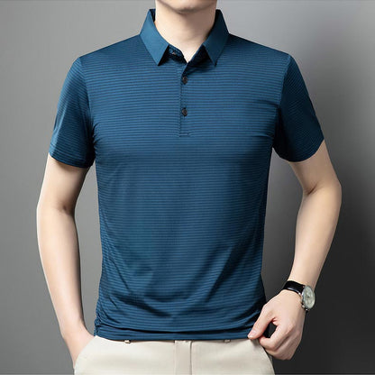 🔥Lässiges Ice Silk Revers T-Shirt für Herren（50% OFF）