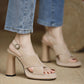 Sandalen mit offenen Zehen und klobigem, hohem Absatz