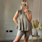 43%Rabatte🔥 Damen-Set aus Shorts und Top mit Rüschen aus Käsetuch