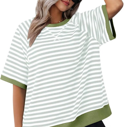 🥰50% RABATT：Übergroße gestreifte T-Shirts für Damen