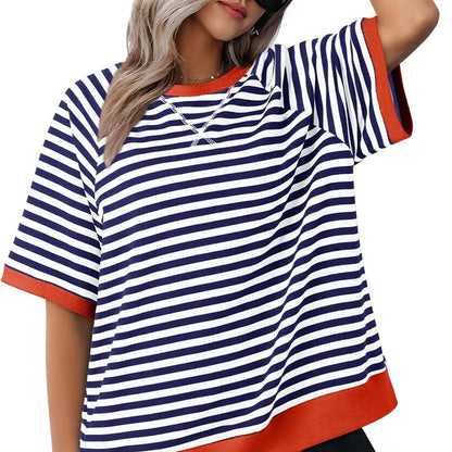 🥰50% RABATT：Übergroße gestreifte T-Shirts für Damen
