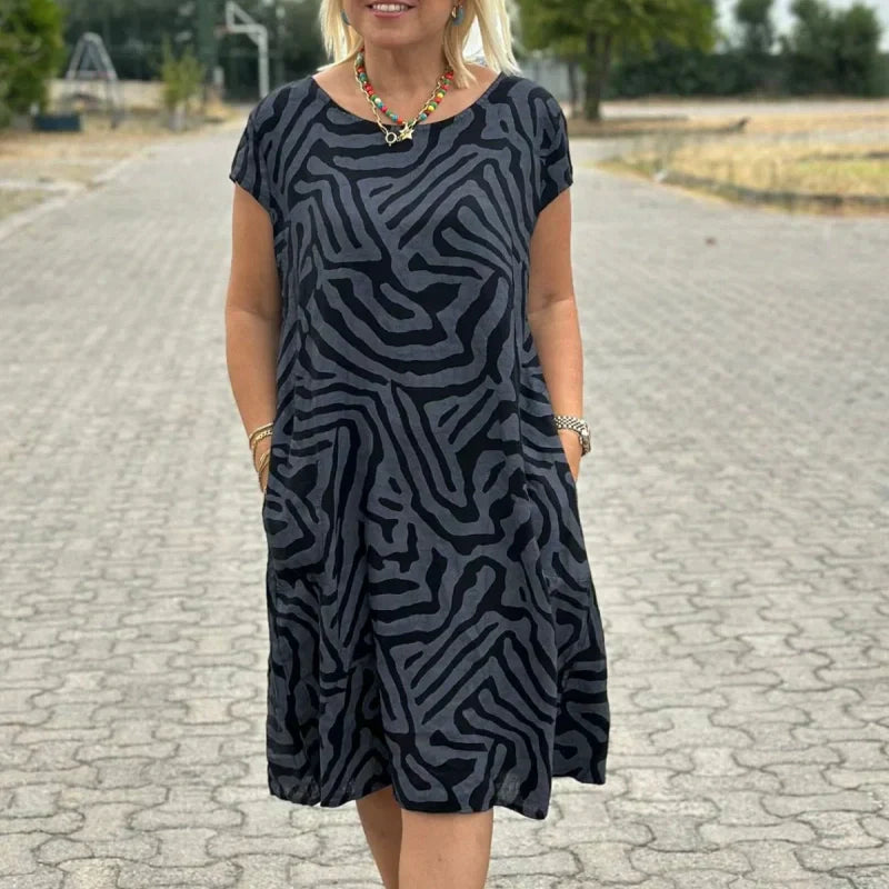 ✨2024 Neues Boho-Vintage-Kleid mit lässigem Aufdruck💃