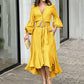 🌸Zeitlich begrenzt 43% RABATT（✈️ Kostenlose Lieferung）💕Tailliertes Kleid mit V-Ausschnitt und unregelmäßigem Saum für Damen