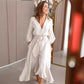 🌸Zeitlich begrenzt 43% RABATT（✈️ Kostenlose Lieferung）💕Tailliertes Kleid mit V-Ausschnitt und unregelmäßigem Saum für Damen