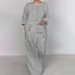 🌟Exklusive 50 % RABATT🧥+👖Lässige, lockere 2-teilige Outfits für Damen, Satin-Oberteil und Hose