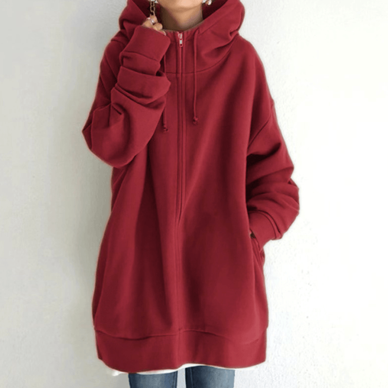 Herbst/Winter-Kapuzenpullover für Frauen mit Reißverschluss und Kapuze