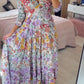 💃Sommer-Hot-Sale 57% Rabatt - Lässiges langes Kleid mit Blumendruck und V-Ausschnitt
