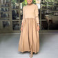 💥Zeitlich begrenzt 47% RABATT 💕Elegantes einfarbiges A-Linien-Plissee-Kleid mit Rundhalsausschnitt
