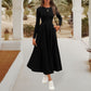 💥Zeitlich begrenzt 47% RABATT 💕Elegantes einfarbiges A-Linien-Plissee-Kleid mit Rundhalsausschnitt