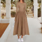 💥Zeitlich begrenzt 47% RABATT 💕Elegantes einfarbiges A-Linien-Plissee-Kleid mit Rundhalsausschnitt