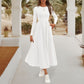 💥Zeitlich begrenzt 47% RABATT 💕Elegantes einfarbiges A-Linien-Plissee-Kleid mit Rundhalsausschnitt