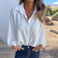 49 % RABATT 💕Elegantes einfarbiges Button-Up-Hemd für Damen