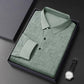 Elegantes lässiges langärmeliges T-Shirt mit 3 Knöpfen und Reverskragen für Männer