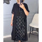 🌷Heißer Verkauf 58% Rabatt🌷Elegantes schwarzes Kleid mit V-Ausschnitt und unregelmäßiger Jacke Zweiteiliges Set