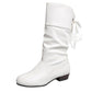 👢Damenstiefel mit Schnürung und klobigem Absatz bis zur Wadenmitte