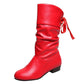 👢Damenstiefel mit Schnürung und klobigem Absatz bis zur Wadenmitte
