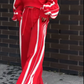 🥰Begrenzter Angebotspreis🥰V-Neck Sweatshirt & Wide-Leg Pants 2-teiliges Set