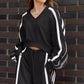 🥰Begrenzter Angebotspreis🥰V-Neck Sweatshirt & Wide-Leg Pants 2-teiliges Set