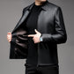 Herren Casual Business Revers PU Lederjacke