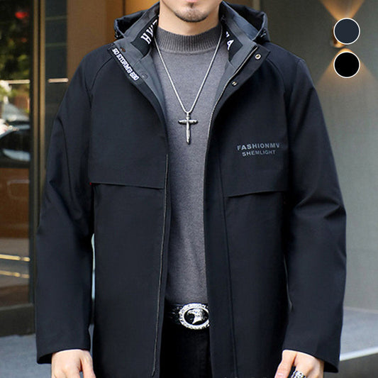 🔥Herren Wintermantel mit Kapuze und warmem Kunstpelz-Futter