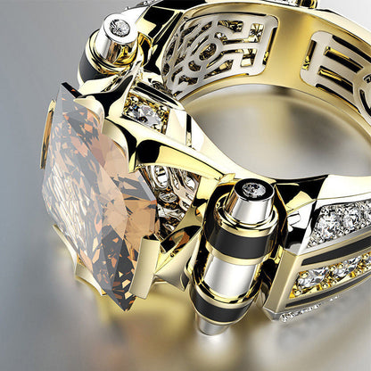 🎁Heißer Verkauf🔥 Robuster Vintage-Ring mit breitem Zirkonia