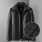 Men's Warm Faux Leather Plush Lapels Jacket