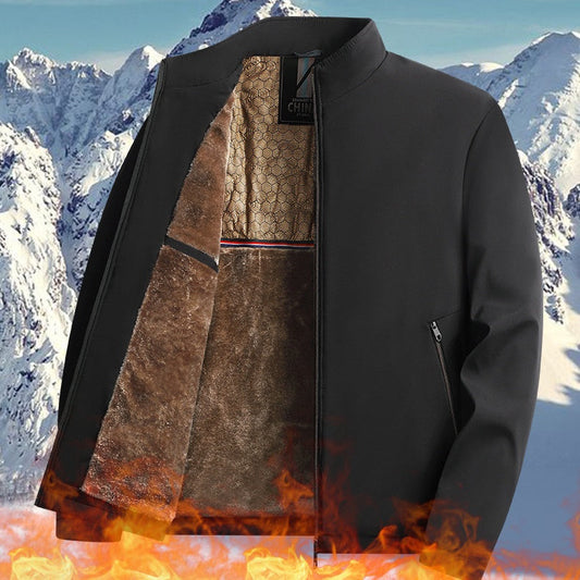 Herren Winterjacke mit Stehkragen und Reißverschluss