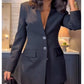Stylischer Blazer & durchsichtige Schlaghose im 2-teiligen Set