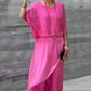 ⏳Begrenzte Zeit 52% Rabatt💥2-teiliges Set aus Chiffon mit lockerem Oberteil und weiten Schlitzhosen