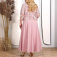 Unifarbenes Damenkleid mit bestickter Jacke aus Spitze