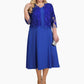 Unifarbenes Damenkleid mit bestickter Jacke aus Spitze