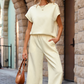 Lässiges 2-teiliges Damen-Set mit Stricktop und weiter Hose