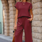 Lässiges 2-teiliges Damen-Set mit Stricktop und weiter Hose