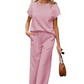 Lässiges 2-teiliges Damen-Set mit Stricktop und weiter Hose