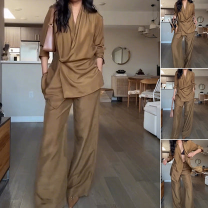 👑Damen modisches zweiteiliges Set aus Oberteil und Hose