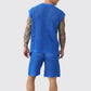Herren lässiges 2-teiliges Set mit Lochmuster: Tanktop und Shorts