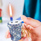 Funkelnder Strass-Milchtee-Feuerzeug-Schlüsselanhänger