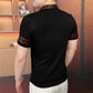 Stilvolles Herren-T-Shirt mit Hemdkragen und drei Knöpfen
