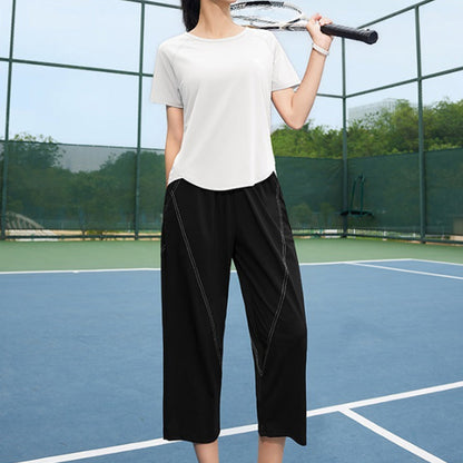 Schnelltrocknendes Outdoor-Set mit Top und Caprihose