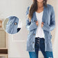 Lässige Damen-Strickjacke für Herbst mit langen Ärmeln, Knopfleiste und offenem Vorderteil