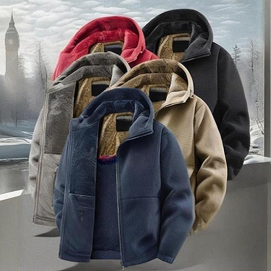 Lässige und warme Herren-Kapuzenjacke mit Reißverschluss