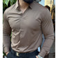 Herren lässiges einfarbiges Slim-Fit-Hemd