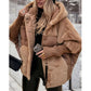 🔥Vorwärmung für den Winter – Riesige Rabatte🔥Damen Oversized Pufferjacke mit Kapuze im Patchwork-Design
